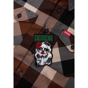 DIXXON Flannel Sz L The Sanchez Brown Gray Black Tan Brand New
